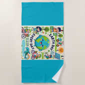 毎日の地球の日 ビーチタオル (正面)