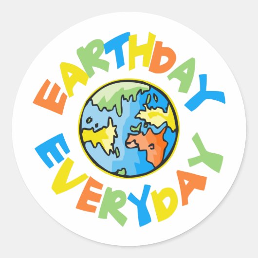 毎日の地球の日 ラウンドシール (正面)