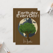 毎日の地球の日，環境にやさしいことをしようエレガント，芸術科学 カード (正面/裏面インサイチュ)