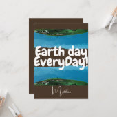 毎日の地球の日，環境にやさしいことをしようエレガント，芸術科学 カード (正面/裏面インサイチュ)