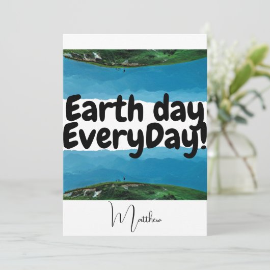 毎日の地球の日,環境にやさしいことをしようエレガント,芸術科学 カード (スタンド正面)