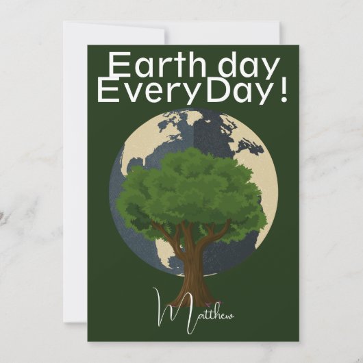 毎日の地球の日，環境にやさしいことをしようエレガント，芸術科学 カード (正面)