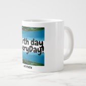 毎日の地球の日，環境にやさしいことをしようエレガント，芸術科学 ジャンボコーヒーマグカップ (正面右)