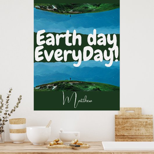 毎日の地球の日,環境にやさしいことをしようエレガント,芸術科学 ポスター (キッチン)