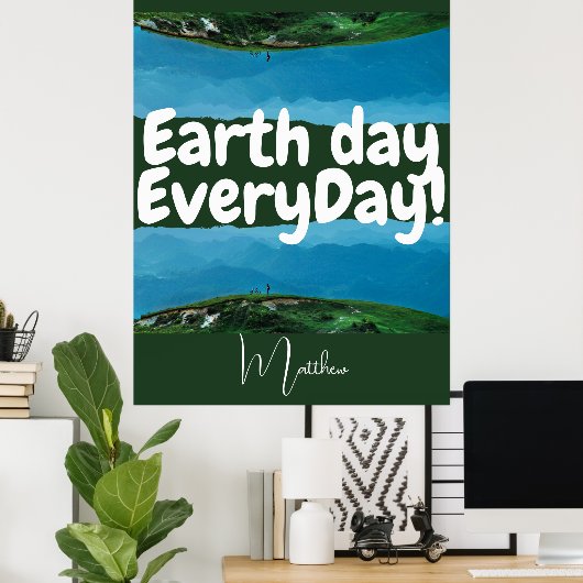 毎日の地球の日,環境にやさしいことをしようエレガント,芸術科学 ポスター (ホームオフィス)