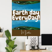 毎日の地球の日,環境にやさしいことをしようエレガント,芸術科学 ポスター (ホームオフィス)