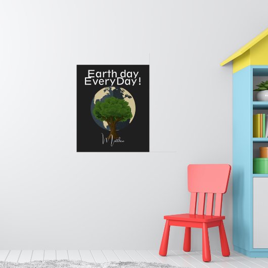 毎日の地球の日，環境にやさしいことをしようエレガント，芸術科学 ポスター (子ども部屋1)