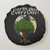 毎日の地球の日，環境にやさしいことをしようエレガント，芸術科学 ラウンドクッション (裏面)