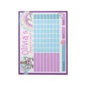 毎日の報酬チャート子供へのルーチンUnicornする ノートパッド (回転)