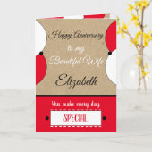 毎日の妻の記念日は赤い田舎の特別な日だ カード (黄色い花)