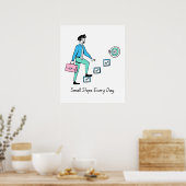 毎日の小さなステップ – ポスタやる気を起こさせるー ポスター (キッチン)