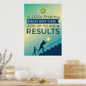 毎日の少しの進歩は大きな領事に加えることができる ポスター (キッチン)