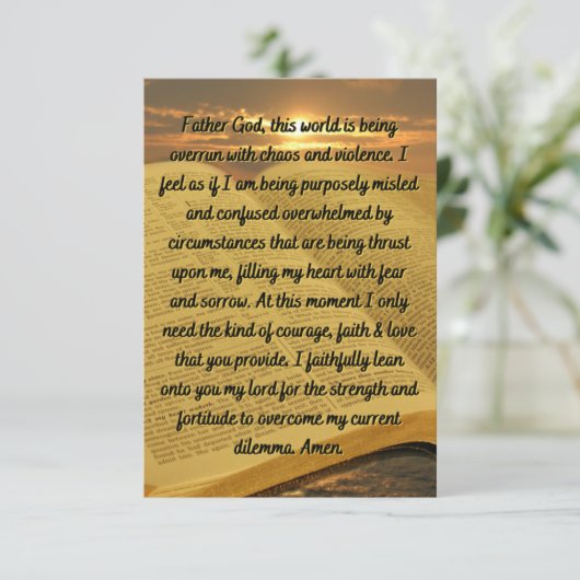 毎日の平静のグリーティングカードのための祈りの言葉 カード (スタンド正面)