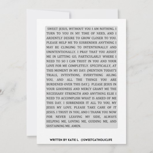 毎日の引渡祈りの言葉 招待状 (裏面)