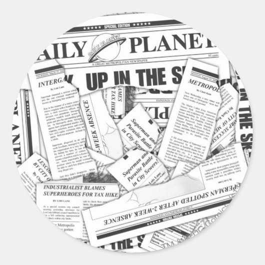 毎日の惑星パターン – 白 ラウンドシール (正面)