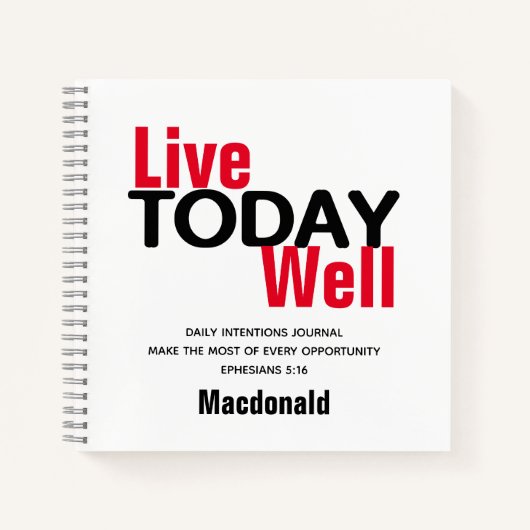 毎日の意図は今日よくクリスチャン生きている ノートブック (正面)