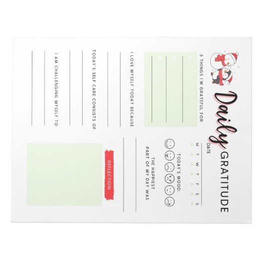 毎日の感謝のクリスマス ノートパッド (正面)