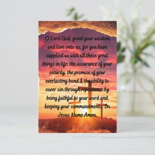 毎日の感謝の祈りの言葉フラットグリーティングカード カード (スタンド正面)