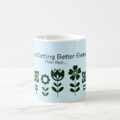 毎日の改善:やる気を起こさせる引用文 コーヒーマグカップ (中央)