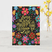 「毎日の新しい日」かわいらしフローラ カード (黄色い花)