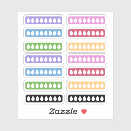 毎日の水分補給トラッカー シール (シート)