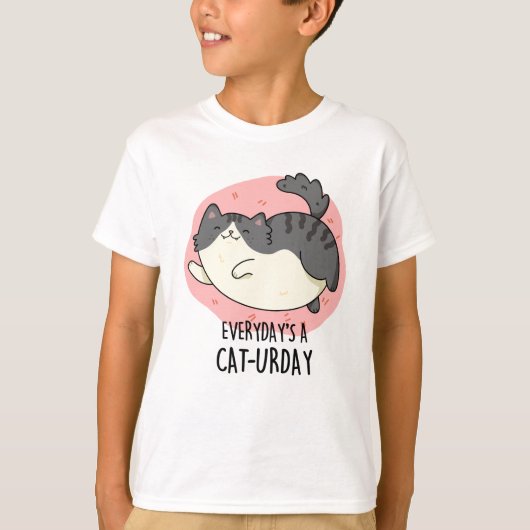 毎日の猫のパおもしろいン Tシャツ (正面)