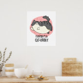 毎日の猫の毎日の太っおもしろいた猫のパン ポスター (キッチン)