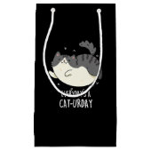 毎日の猫パンプンおもしろいダーク スモールペーパーバッグ (正面)