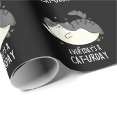 毎日の猫パンプンおもしろいダーク ラッピングペーパー (ロールコーナー)