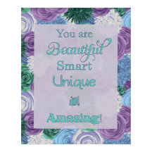 毎日の肯定のポスター – 美頭が切れるユニーク