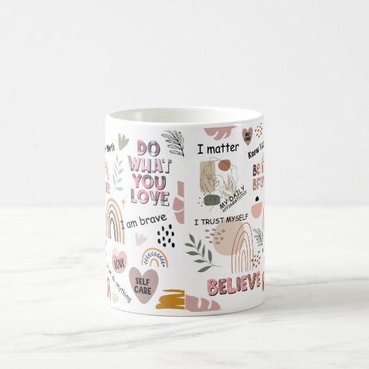 毎日の肯定ギフト素晴らしギフト，肯定， コーヒーマグカップ (中央)