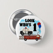 毎日の英雄の最初誕生日のTシャツおよびギフト 缶バッジ (正面&裏面)