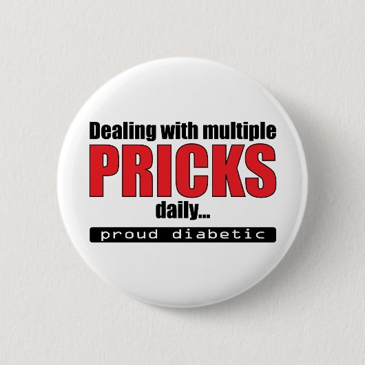 毎日の複数のPricksの処理(赤) 缶バッジ (正面)