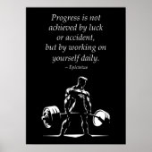 毎日の進捗状況 – やる気を起こさせるジム、トレーニングフィットネス ポスター (正面)
