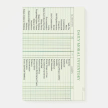 毎日の道徳的なインベントリカードの後処理