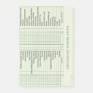 毎日の道徳的なインベントリカードの後処理 ポストイット