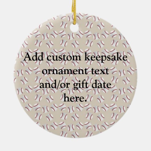 毎日の野球の母スポーティ セラミックオーナメント (裏面)