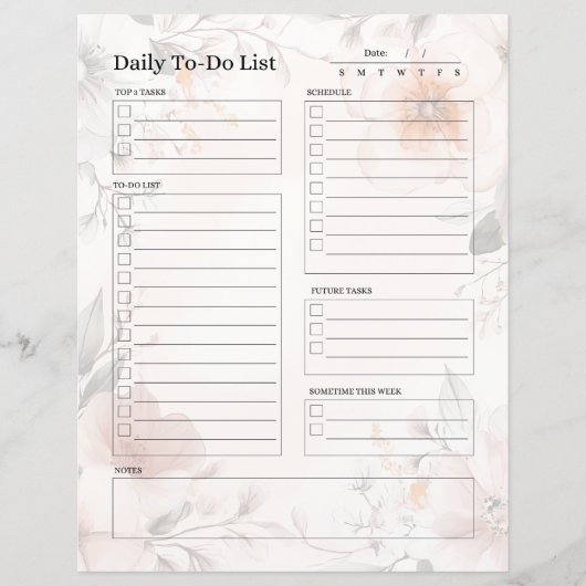 毎日のTo Doリストページ(フローラデザイン) (正面)