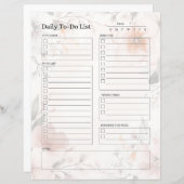 毎日のTo Doリストページ(フローラデザイン) (正面/裏面)