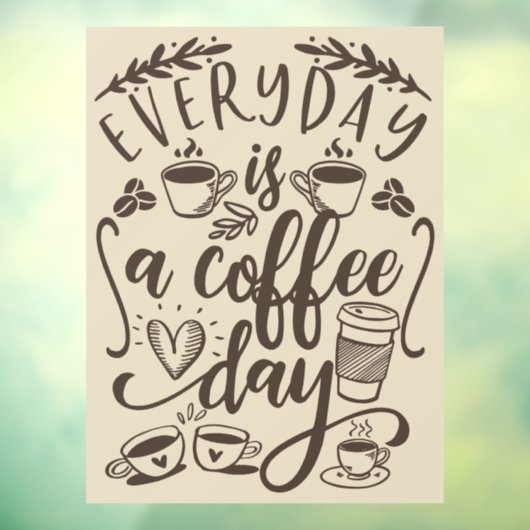 毎日はコーヒーの日で、田舎の喫茶店の風だ ウィンドウサイン (シート3)