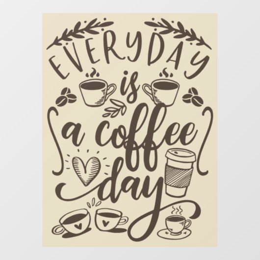 毎日はコーヒーの日で、田舎の喫茶店の風だ ウィンドウサイン (シート)