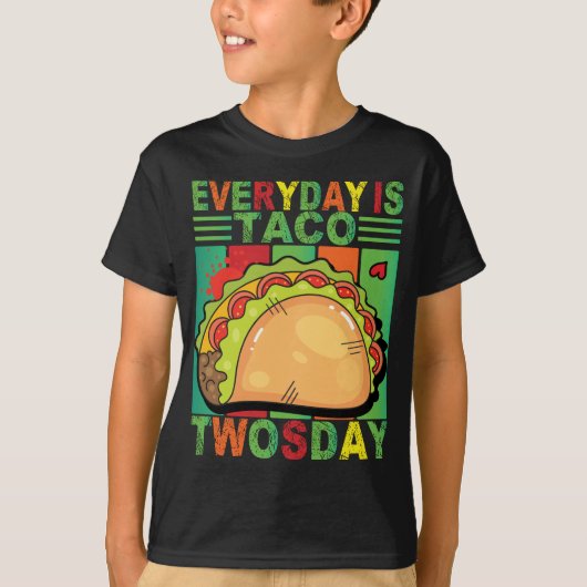 毎日はタコTwosdayメキシコのタコ愛好家 Tシャツ (正面)