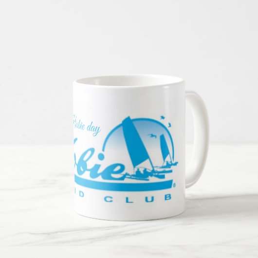 毎日はホビーデイ白いマグカップ コーヒーマグカップ (正面右)