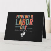 毎日は労働日Tシャツの労働と配達 カード (裏面)