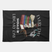 毎日は図書館の日刊書読Librariaでなければならない キッチンタオル (横)