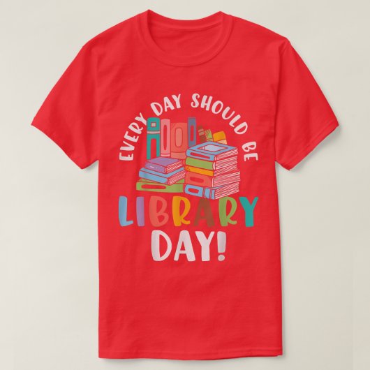 毎日は図書館の日刊本読の Tシャツ (デザイン正面)