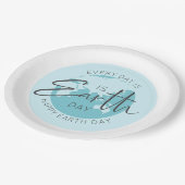 毎日は地球の日のタイポグラフィと地球 ペーパープレート (アングル)