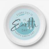 毎日は地球の日のタイポグラフィと地球 ペーパープレート (正面)