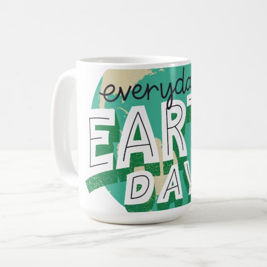 毎日は地球の日の惑星自然 コーヒーマグカップ (正面左)