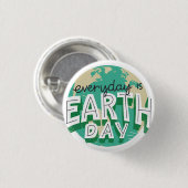 毎日は地球の日の惑星自然 缶バッジ (正面&裏面)